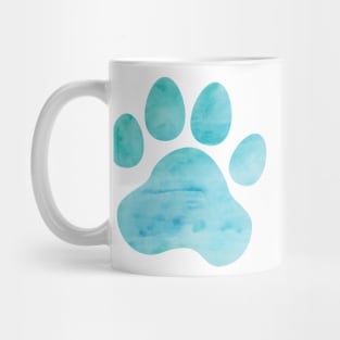 Turquoise Watercolor Paw Print Mug